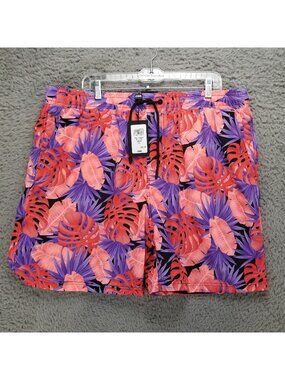 CSG Swimwear Mens 2XL Pink Nylon Fiji Field Drawstring Trunks *NWT*